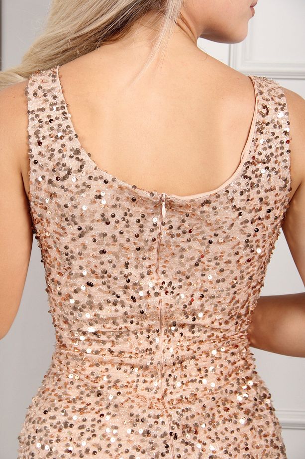 Payet işlemeli Mini Elbise - 4