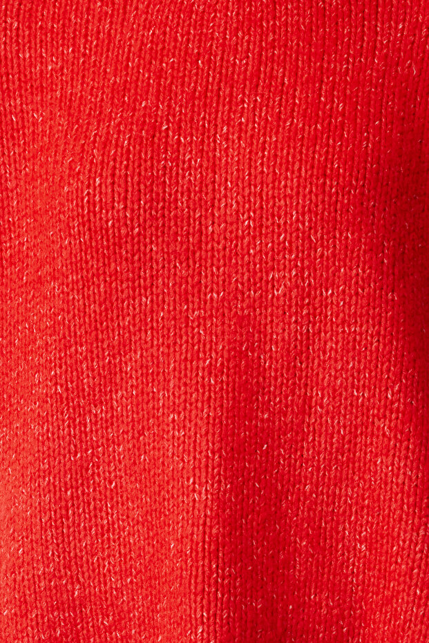 Roter, weiter, weicher, strukturierter Strickpullover TWOAW25KZ00021 - 3