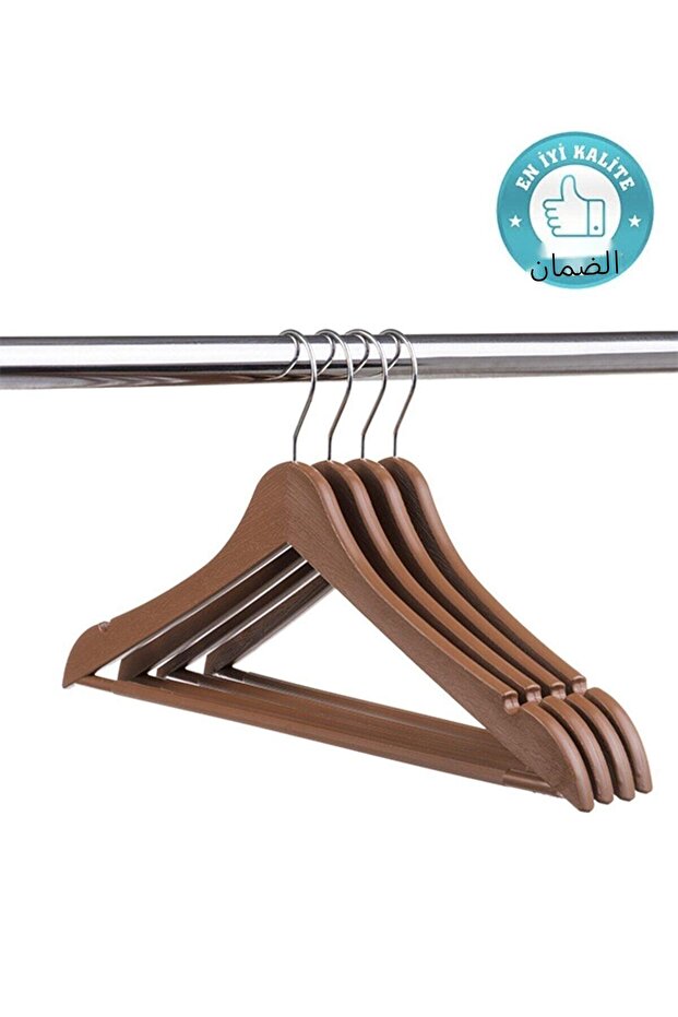 24 pieces - wooden appearance plastic a quality clothes hanger wooden color