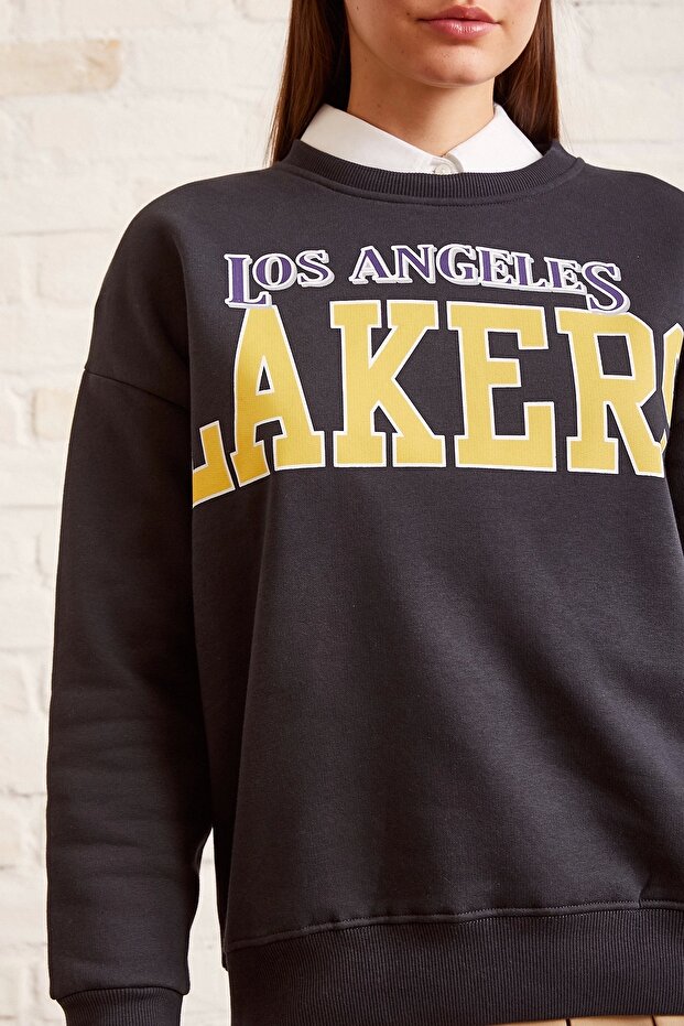 Lakers Baskılı Sweatshirt - 5