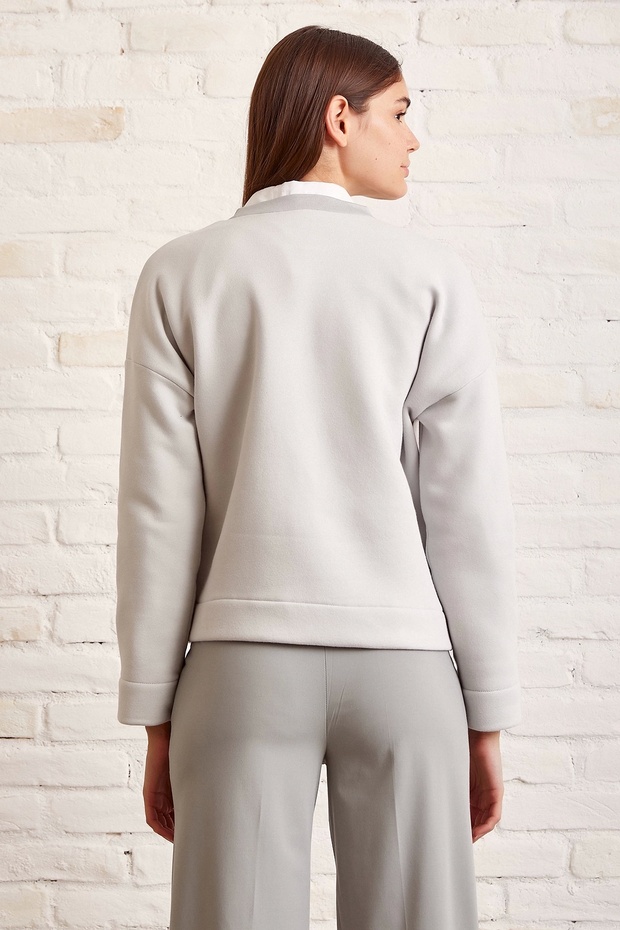 Bisiklet Yaka Oversize Sweatshirt - 6