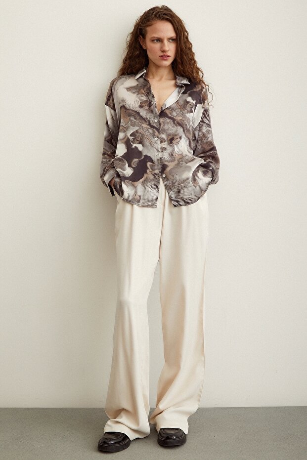 Batik Desen Gömlek Gri - 5