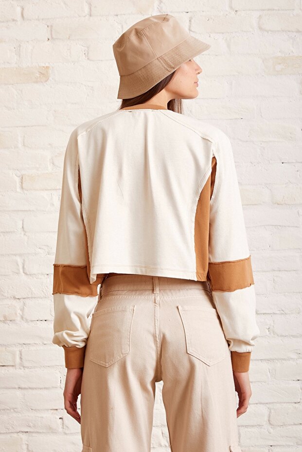 Çift Renk Oversize Sweatshirt - 6