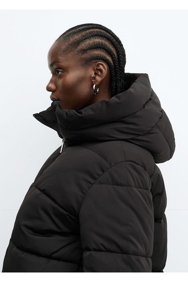 Kapüşonlu kapitone anorak - 6