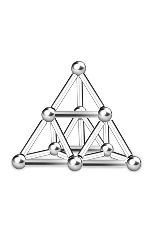 3d Manyetik Puzzle - 16 Güçlü Neodyum Mıknatıs 5x25mm + 16 Adet Paslanmaz Çelik Bilye Stres Atıcı - 3