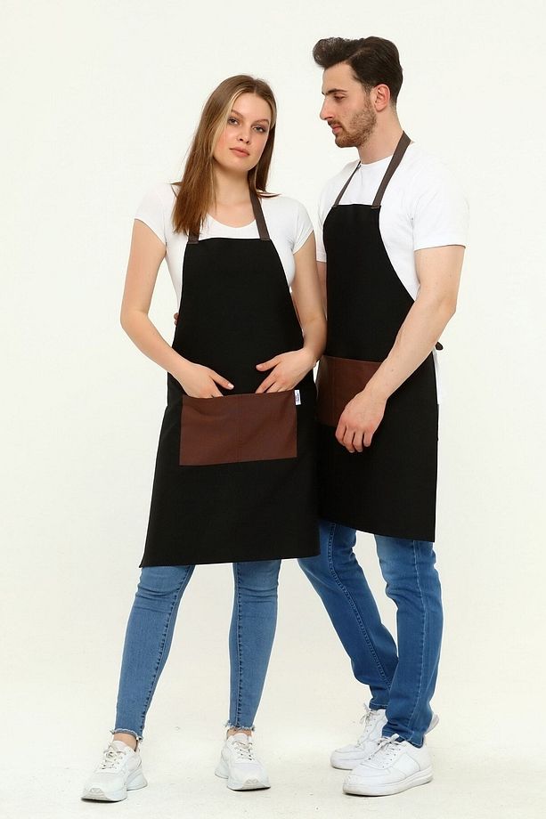 Cafe, Barista, Kuaför, Mutfak, Chef, Ressam Ve Çiçekçi Önlükleri Leke Tutmaz Siyah Önlük - 3