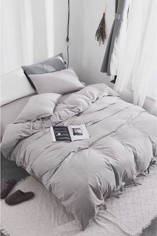 Double Gray Duvet Cover Set