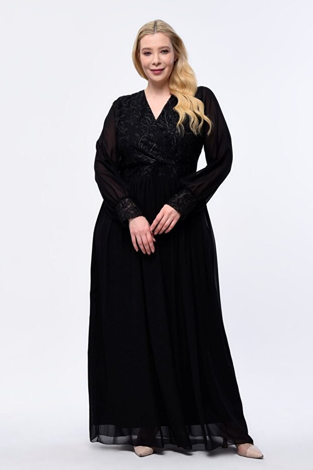 Rochie de seara lunga din sifon 3046 - 2