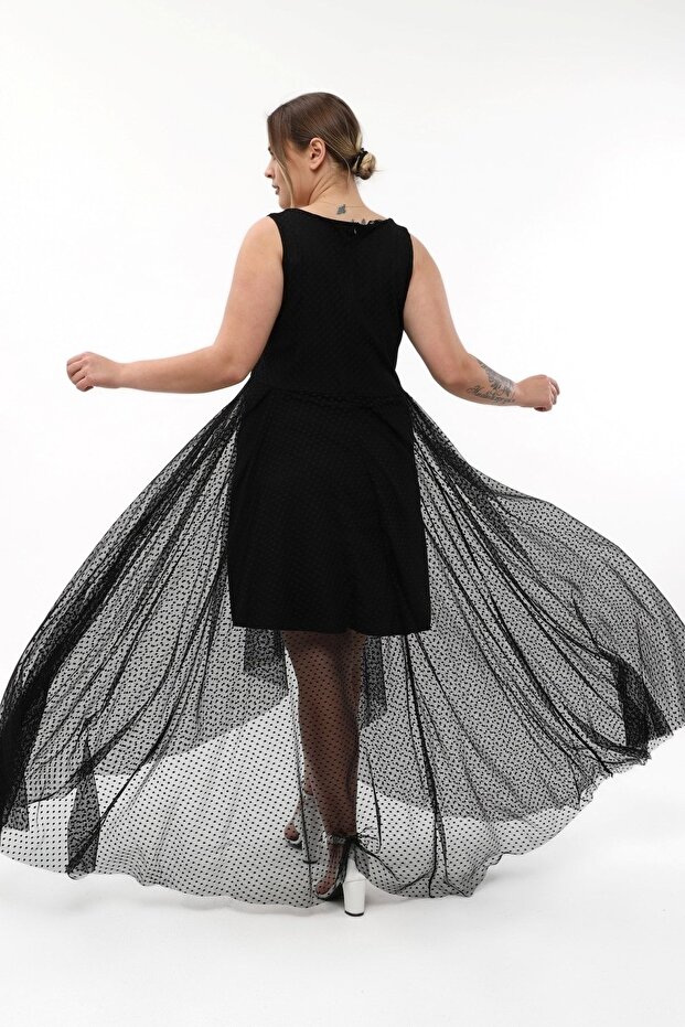 Rochie de seara eleganta din tul elastic - 3