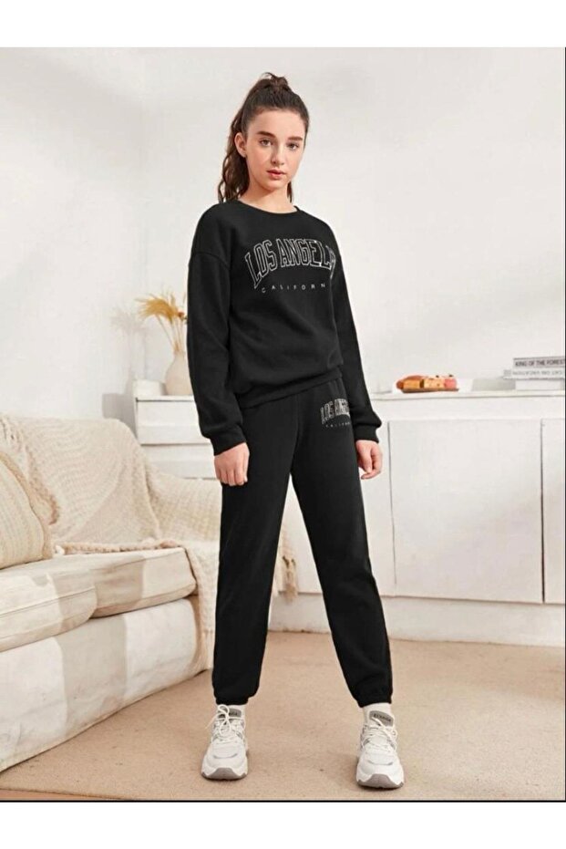 Black Girl's Los Angeles Tracksuit Set