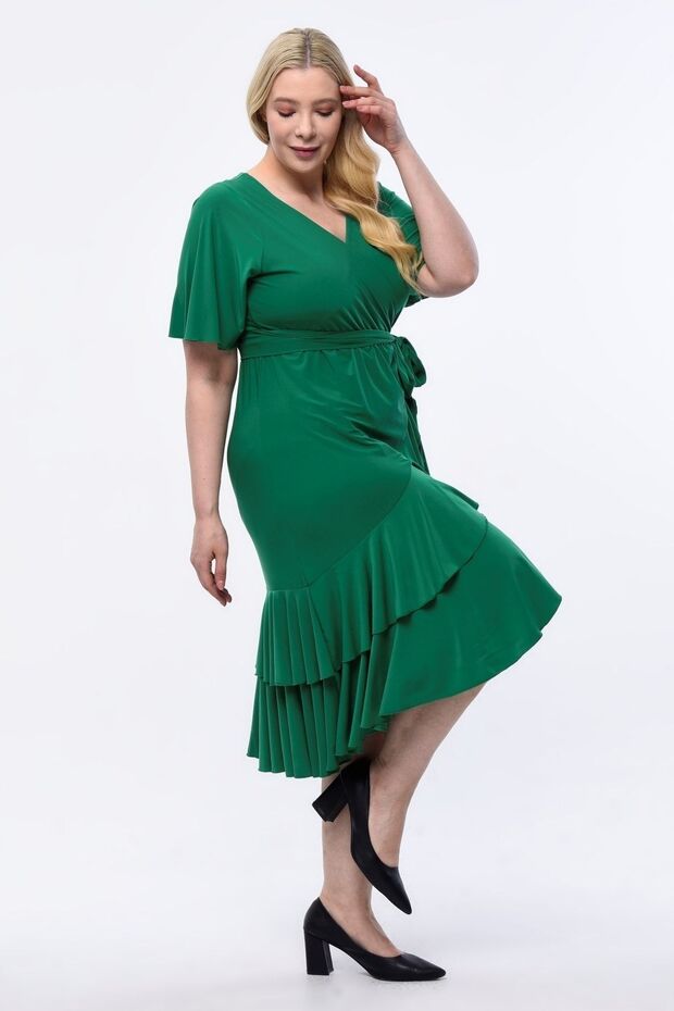 Μίντι ελαστικό κομψό βραδινό φόρεμα - 3