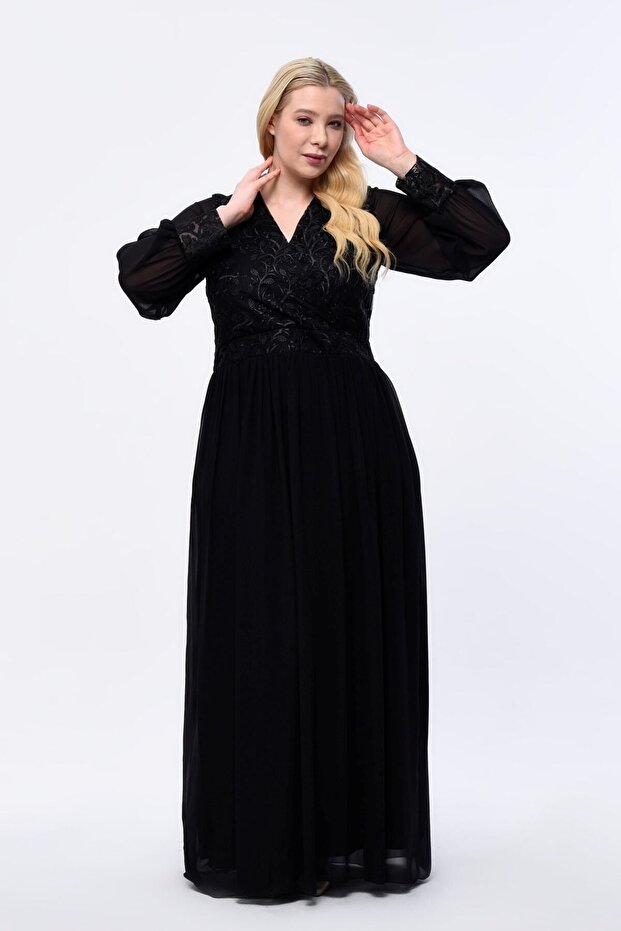 Rochie de seara lunga din sifon 3046 - 3