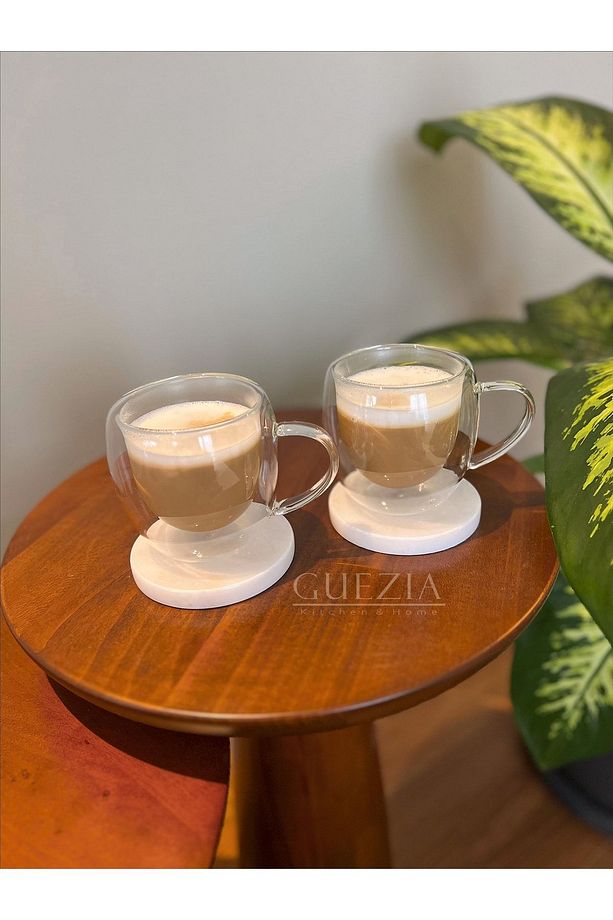 Isıya Dayanıklı Kupa Sunum Kahve Bardağı | Çift Camlı Çift Cidarlı Cam Kupa 200 Ml | 2 Adet - 6