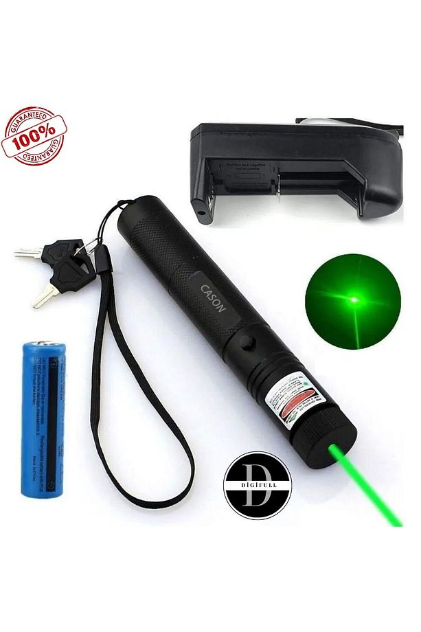 Şarjlı Anahtar Emniyetli Yeşil Lazer Pointer Yüksek Güçlü Lazer Işaretçi - 1