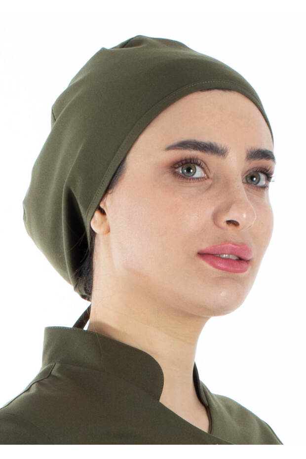 قبعة الطبيب والممرضة باللون الأخضر الكاكي (2 قطعة)