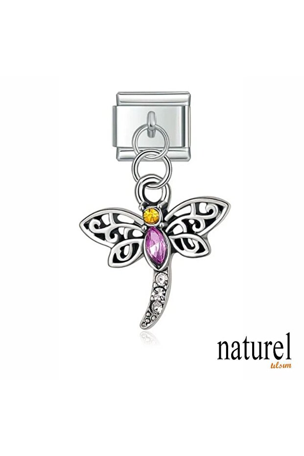 Italian Stainless Steel 9mm Dragonfly Charm