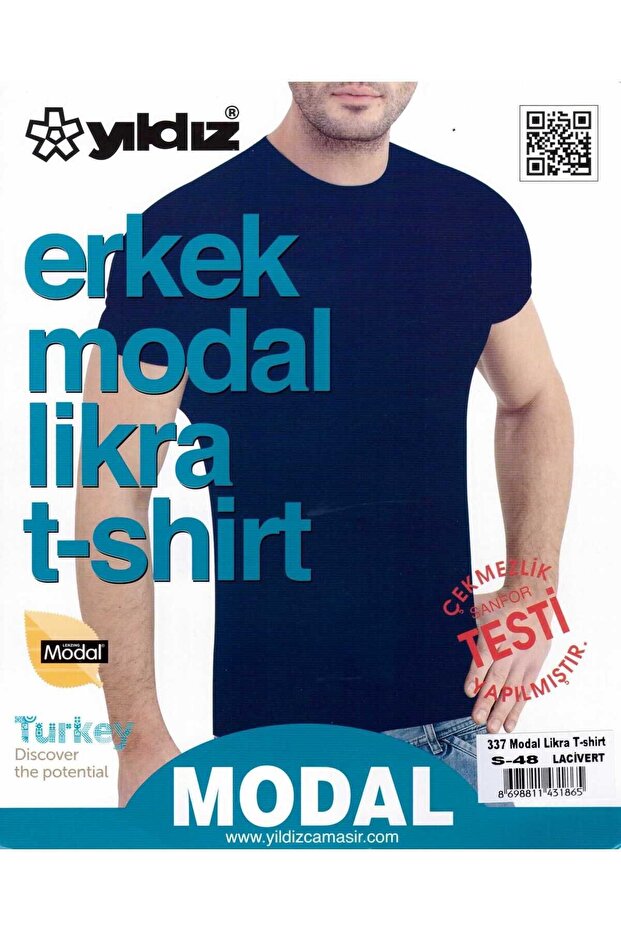 Navy Blue Men's Modal Lycra T-Shirt Single 337