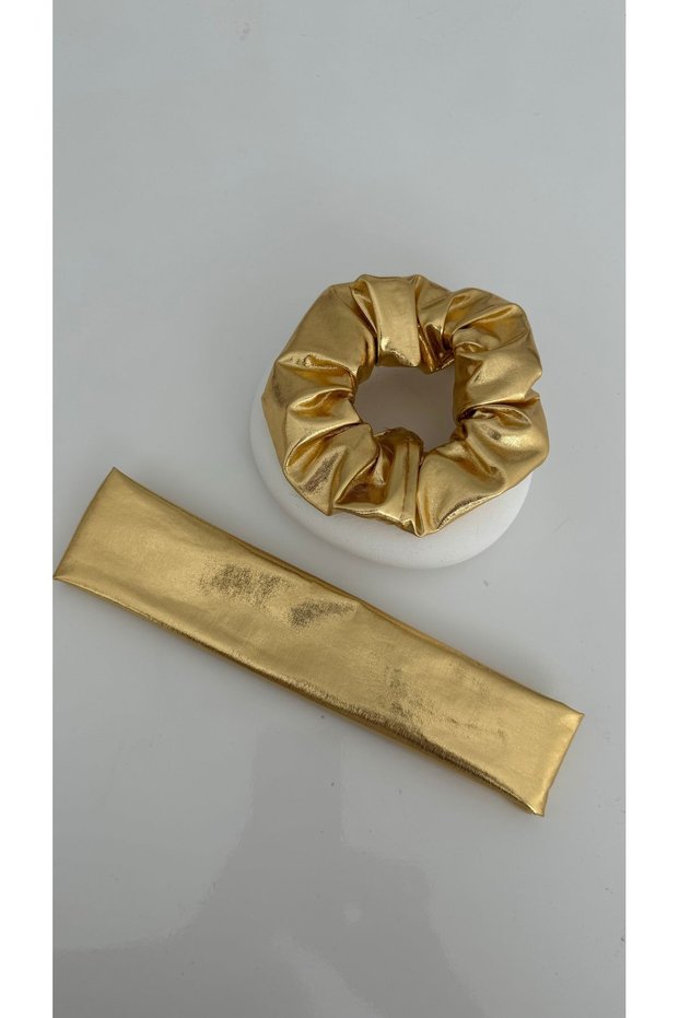 Shiny Bandana & Hair Rubber Clasp 2 Pieces