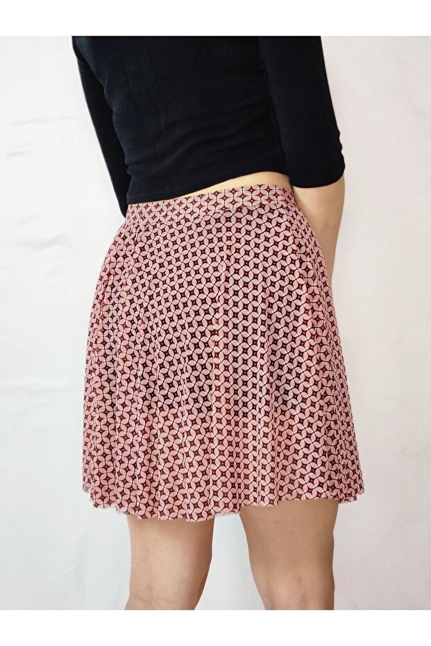 Pembe Desenli Şortlu Tül Etek - 2