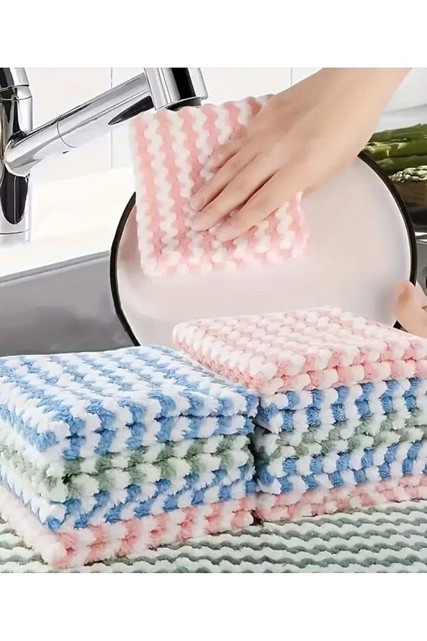 3 Adet Mikrofiber Temizlik Bezi(30X30) -mutfak,lavabo,cam Için Kurulama Bezi - 5