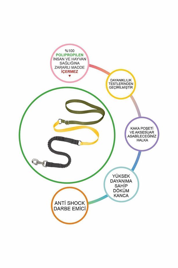 Eller Serbest Gezdirme Kayışı Hands Free Leash Gezdirme Tasması - 5