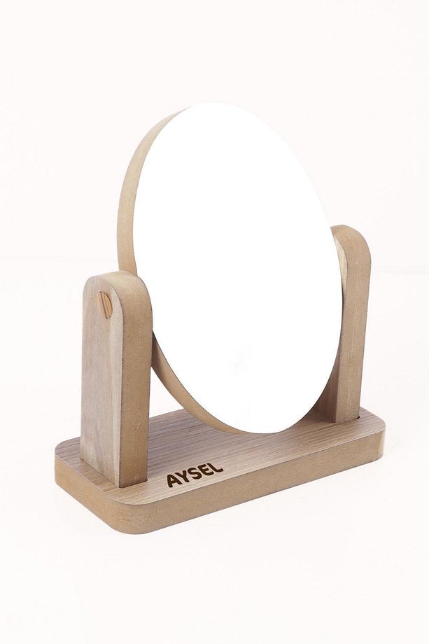 İsim Yazdırılabilir El Aynası Masa Aynası Makyaj Aynası Ayarlanabilir  Makeup Mirror Ahşap - 1