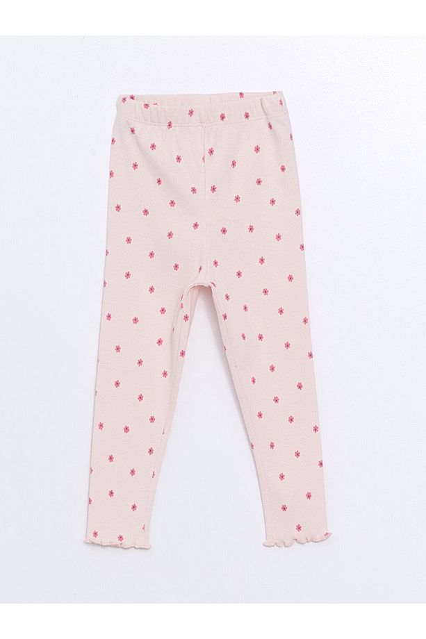 LCW baby Bisiklet Yaka Uzun Kollu Çiçekli Kız Bebek Pijama Takımı - 4