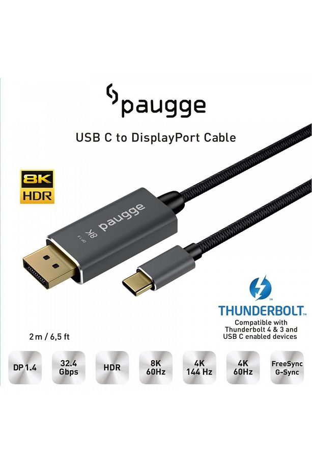 Usb-C  to Displayport Kablo - Dp 1.4 4K FullHD 2 Metre - 2