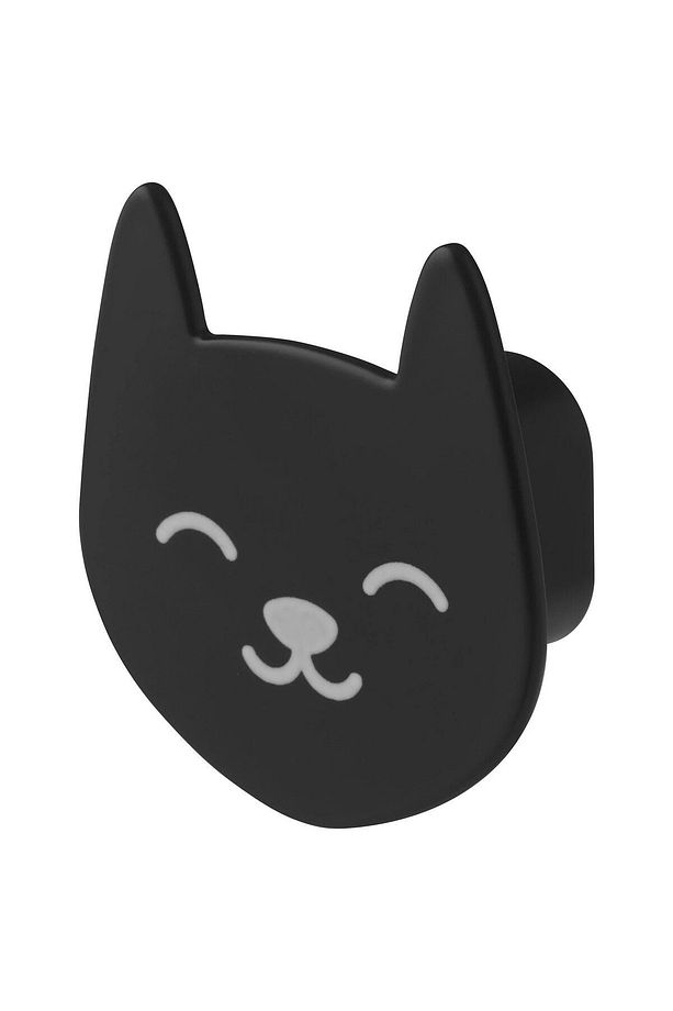 1 Adet Küçük Askı Duvar Askısı 3,3x5,7x6 Cm Duvar Kancası Siyah Kedi Desenli Askılık Alüminyum - 1