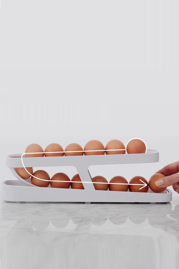2-Tier Automatic Egg Fridge and Stand - Shelf Storage Container Organizer - 1