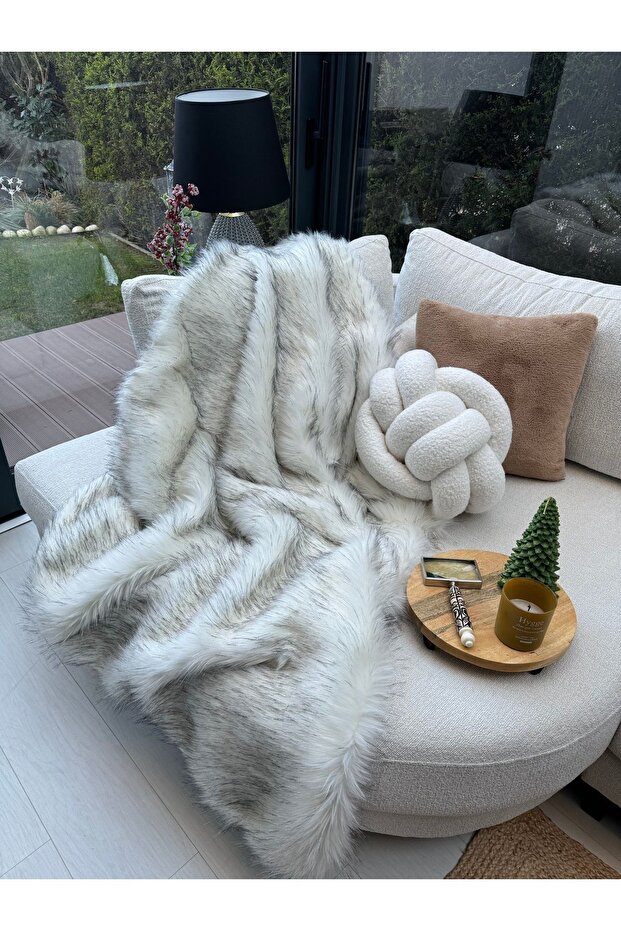 Plush Sofa Shawl Long Furry Sofa Cover Seat Cover 150 X 100 Cm