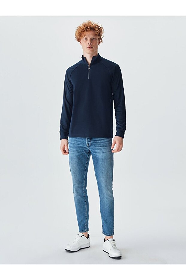 Lacivert Sweatshırt - 1