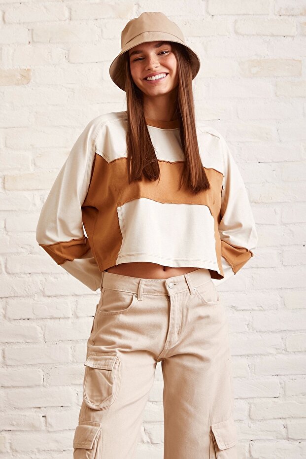 Çift Renk Oversize Sweatshirt - 3