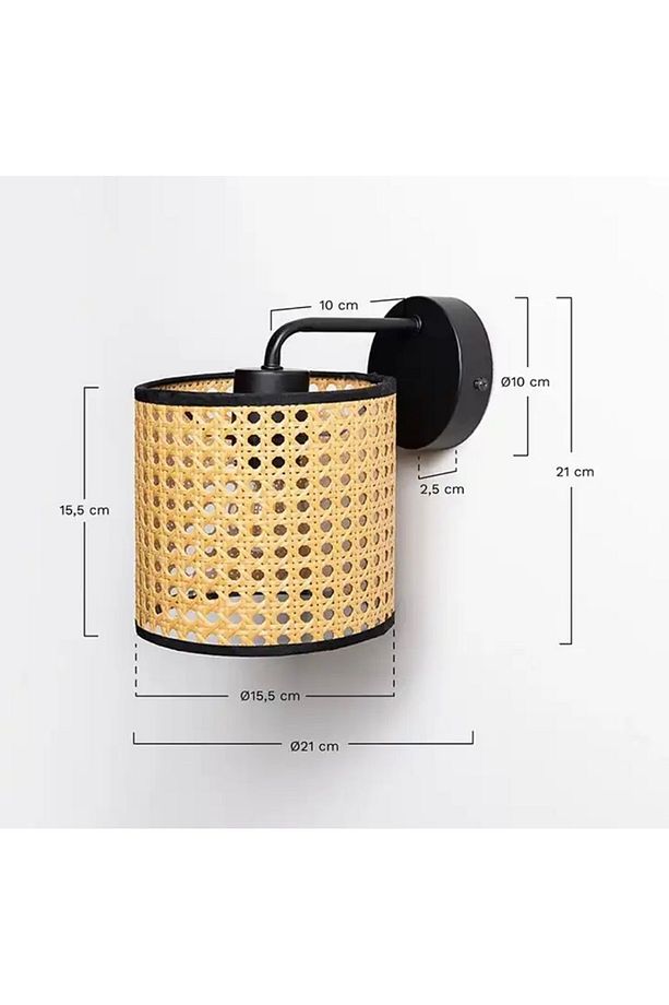 Modern Pilli Aplik Hasır Pilli Aplik Elektrik Tesisatı Gerektirmez Tak Kullan - 6