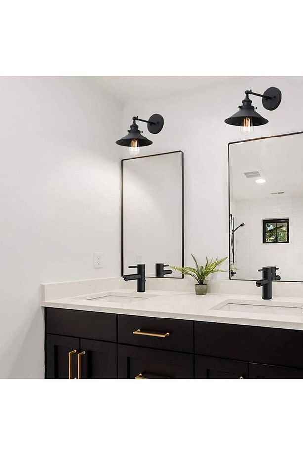 VİNTAGE,RUSTİK SİYAH MAFSALLI 1XE27 BANYO AYNA ÜSTÜ APLİK NOT:1ADET FİYATIDIR ÇAP:23CM - 1