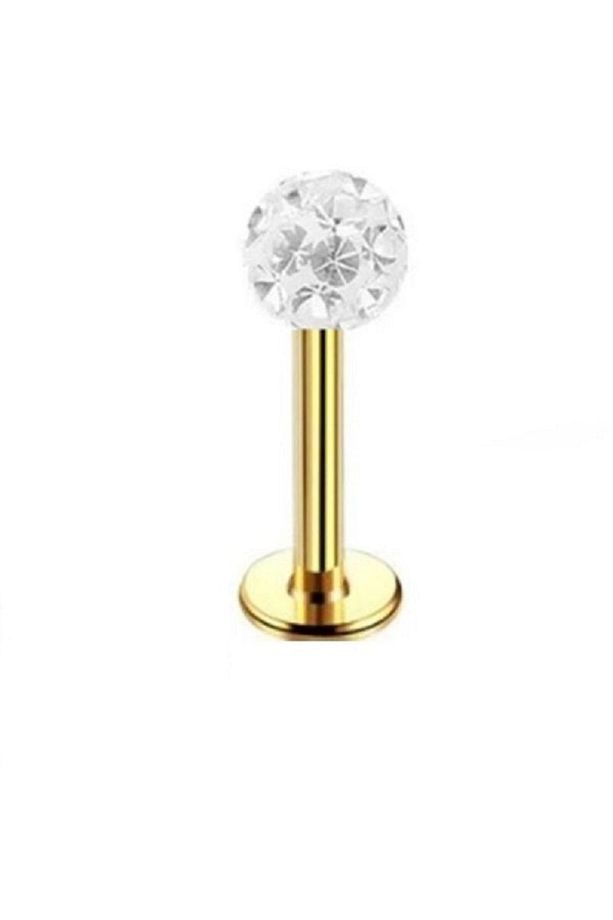 Şambala Dudak, Burun, Kıkırdak, Kulak "medusa", "labret"  Taşlı Piercing(%100 P. Çelik) - 1