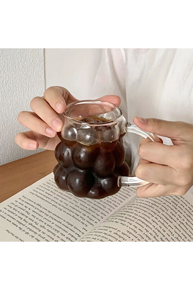 Heat Resistant Bead Grape Model Designed Borosilicate Hot Cold Cocktail Coffee Presentation Cup