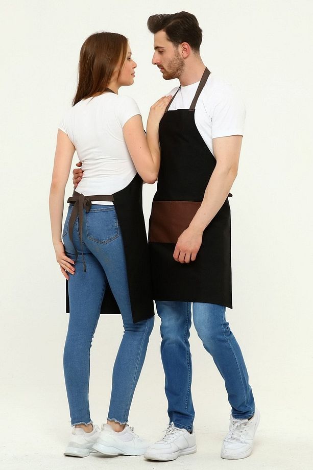 Cafe, Barista, Kuaför, Mutfak, Chef, Ressam Ve Çiçekçi Önlükleri Leke Tutmaz Siyah Önlük - 7