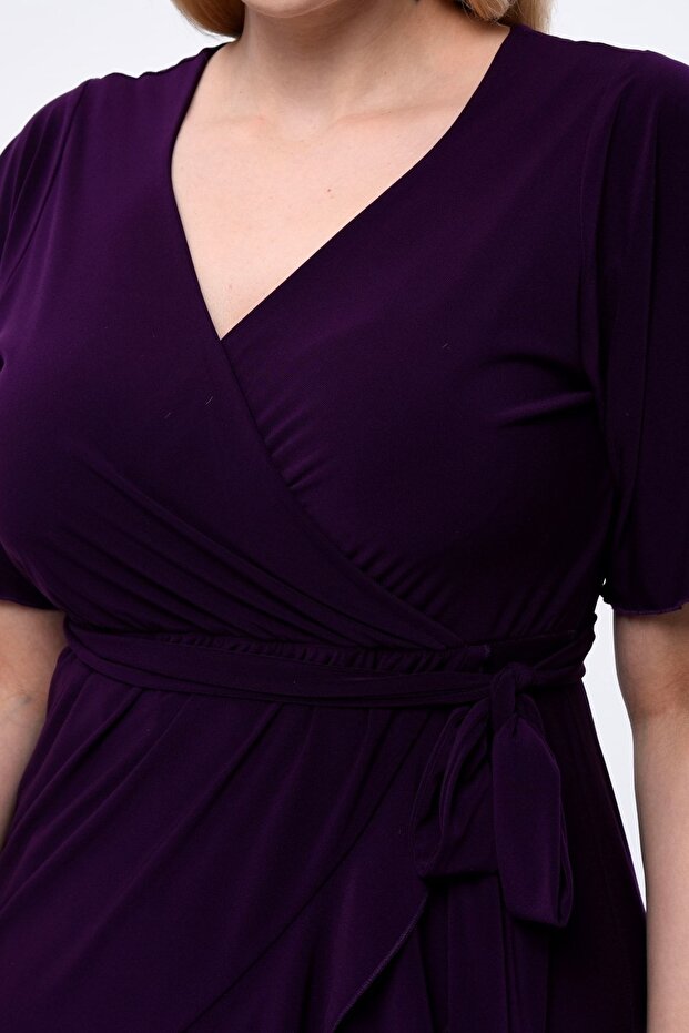 Μίντι ελαστικό κομψό βραδινό φόρεμα - 4