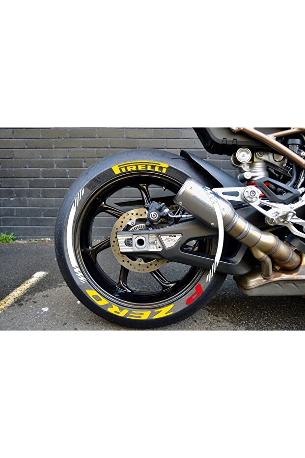 Pirelli P Zero Motorcycle & Vehicle Yellow Tire Lettering 2.5 cm New Model Striped Product 16 Pieces Glue