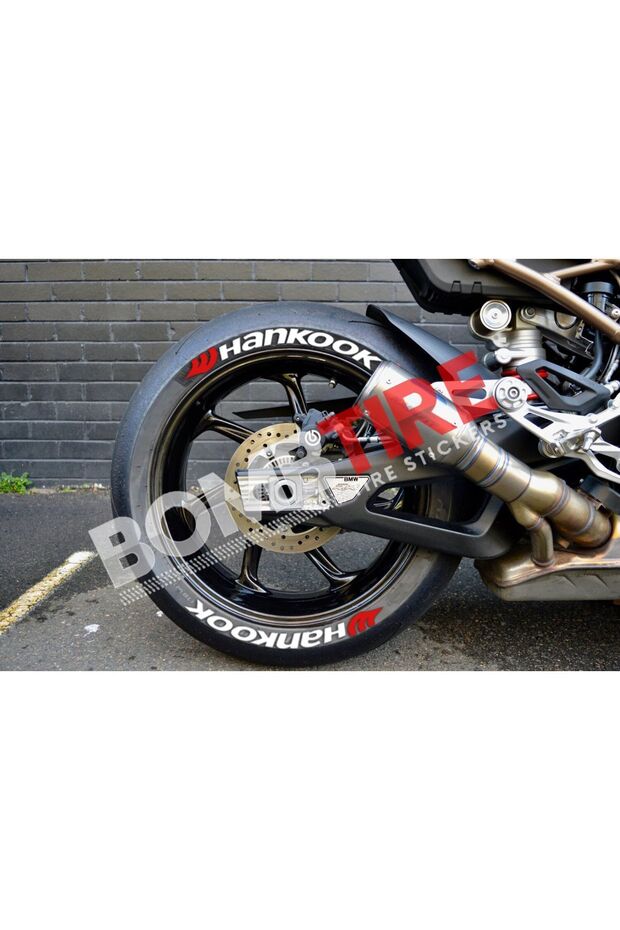 Motorcycle Tire Lettering White Hankook 4 Pieces 2.5 cm Sticker Arma (Made in Usa) ®