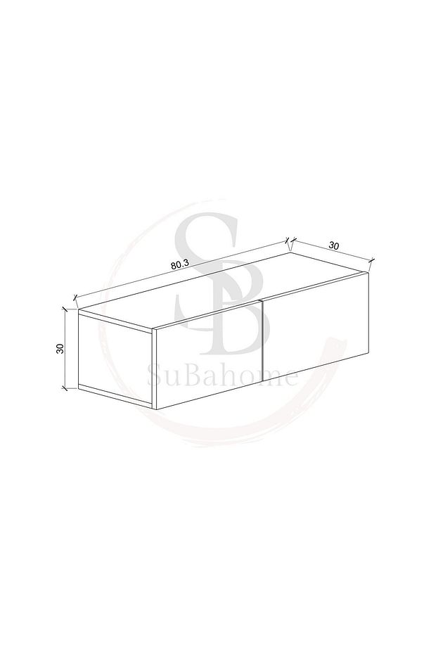 Duvara Monte Beyaz Mdf Fonksiyonel Modern Minimalist 2 Kapaklı Dresuar - 80 X 30 X 30 - 5