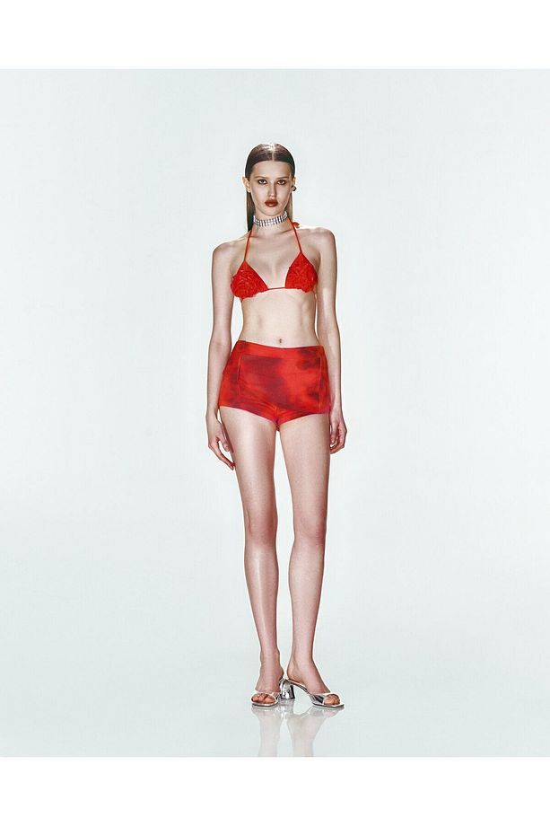 BLAZIN MINI SHORTS IN RED Kırmızı Desenli Mini Şort - 1