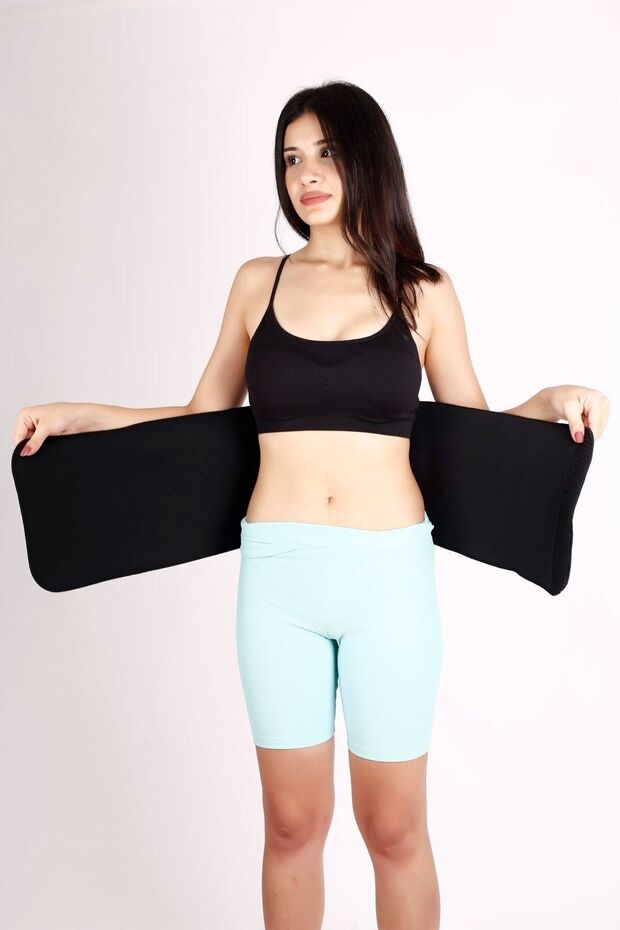 25 X 110 Cm Neoprene Waist Corset Thermal Sauna Belt Waist Trimmer Black