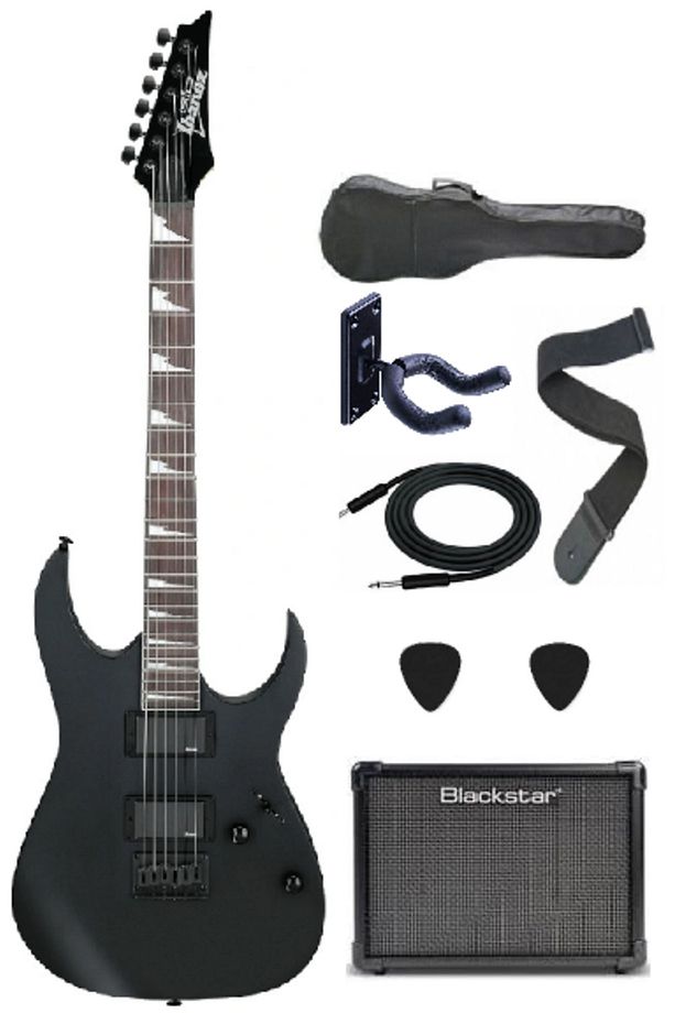 GRG121DX BKF GIO Serisi Siyah Flat Elektro Gitar Set - 1