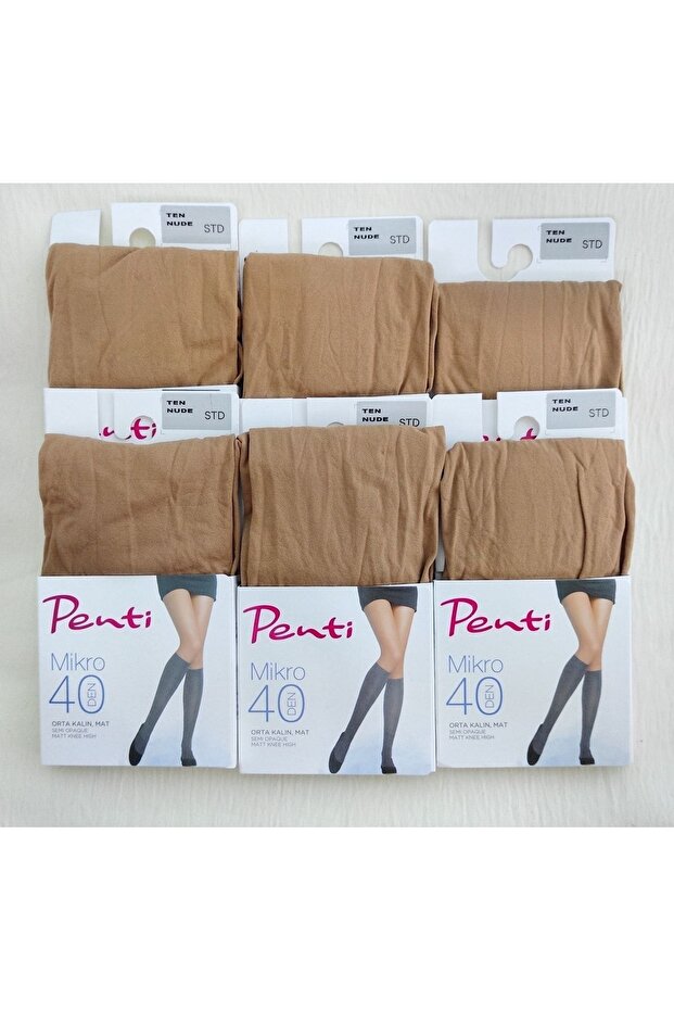 Micro 40 Denim Medium Thick Matte Trousers (Below the Knee) Socks Pack of 6
