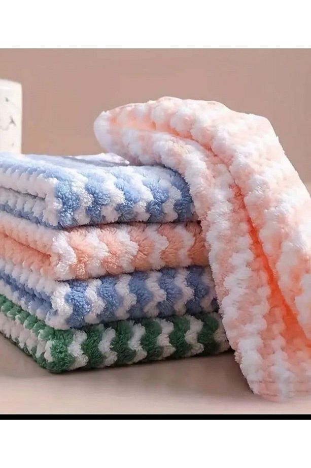 3 Adet Mikrofiber Temizlik Bezi Waffle Mutfak Bezi Polar Mercan Temizlik Bezi 30x30 Cm - 2
