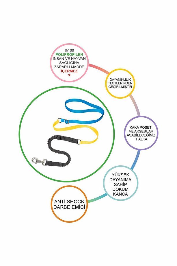Eller Serbest Gezdirme Kayışı Hands Free Leash Gezdirme Tasması - 5