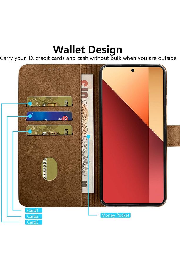 Samsung Galaxy A55 Kılıf 360 Tam Kaplar Deri Dokulu Kapaklı Cüzdan Standlı Kartvizitli Kapak - 4