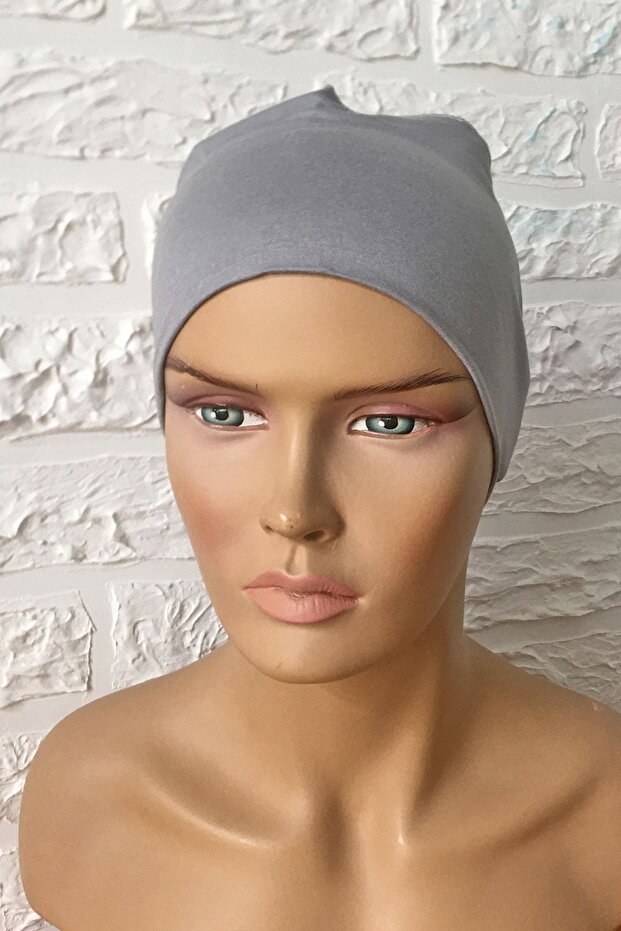 Combed Cotton Bandana Gray Bonnet Inner Bonnet Tied Band Combed Cotton Bonnet Head Scarf Bottom Hijab Lace-up Bonnet